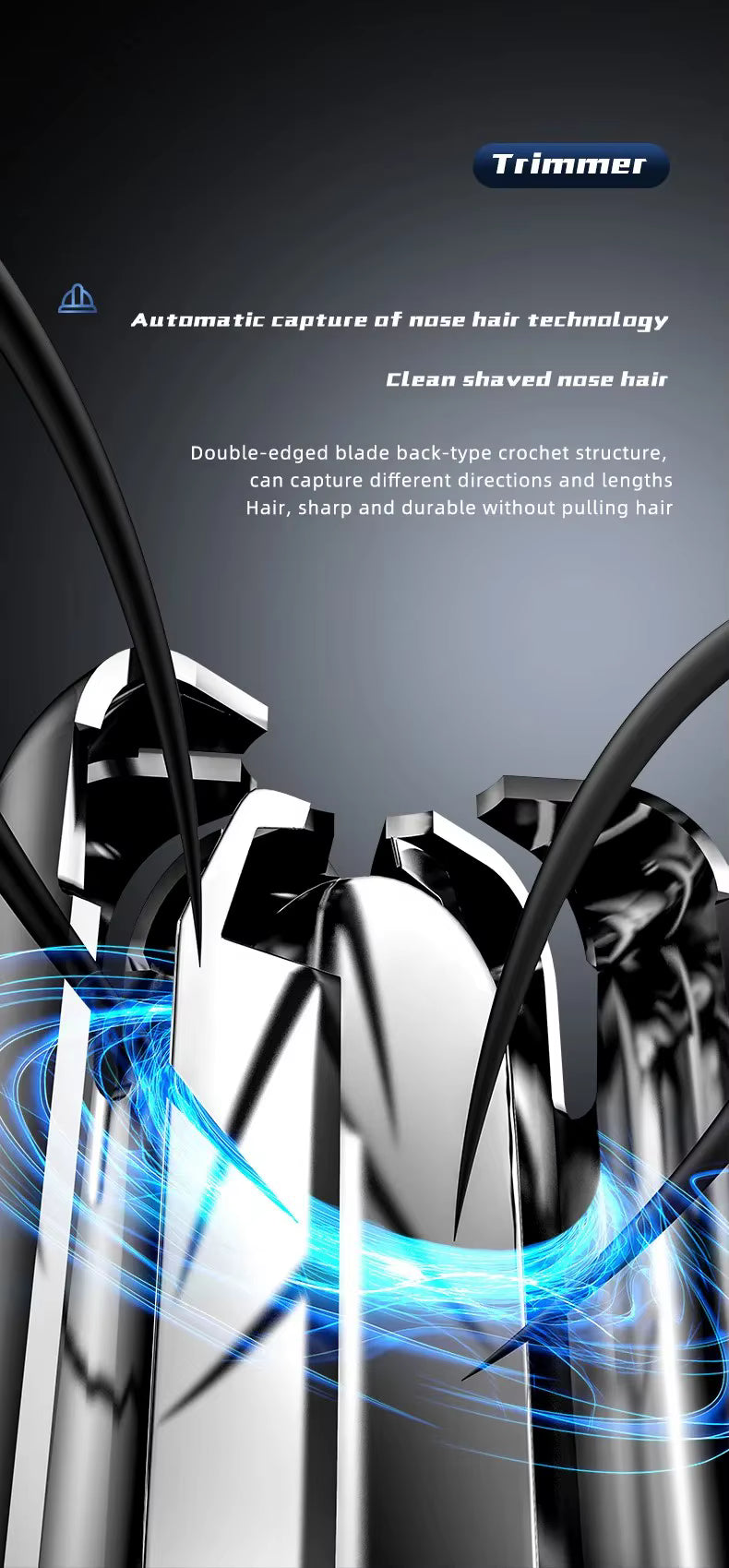 Absolute Black Electric Nose Hair Trimmer Ear and Nose Hair Trimmer Professional Painless Nose Hair Trimmer For Men And Women